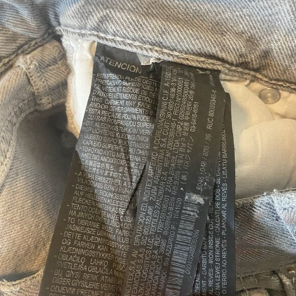 ZARA ZW THE METALLIC JEANS PANTS SILVER Size 4 Party Going Out Date Night - Picture 8 of 9